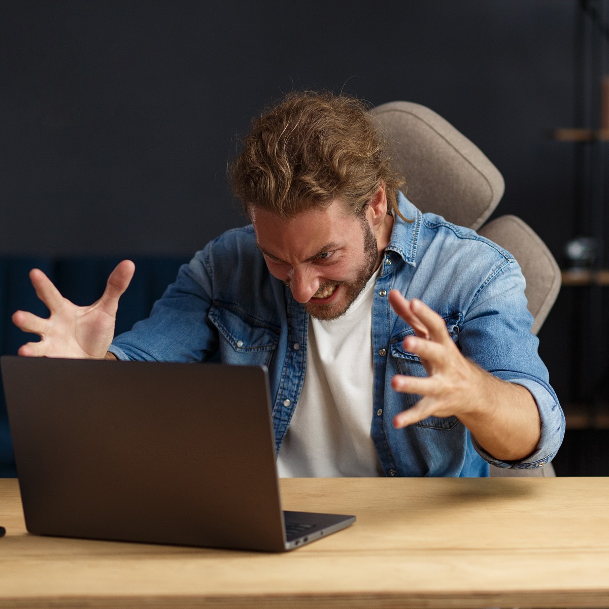 Man struggling with website redesign planning Man struggling with website redesign planning